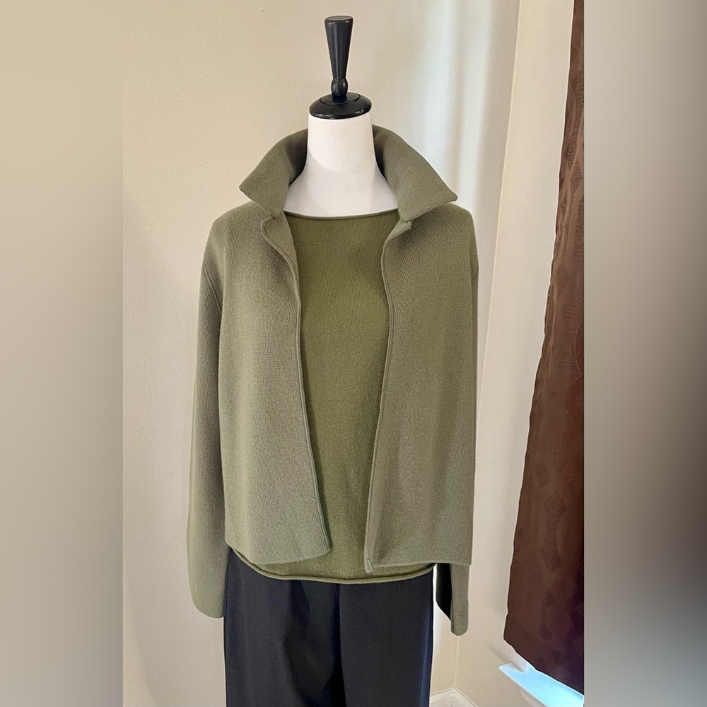 Vintage Designer Dušan 100% Cashmere 2pc  Open Front Sweater Set Made in Italy